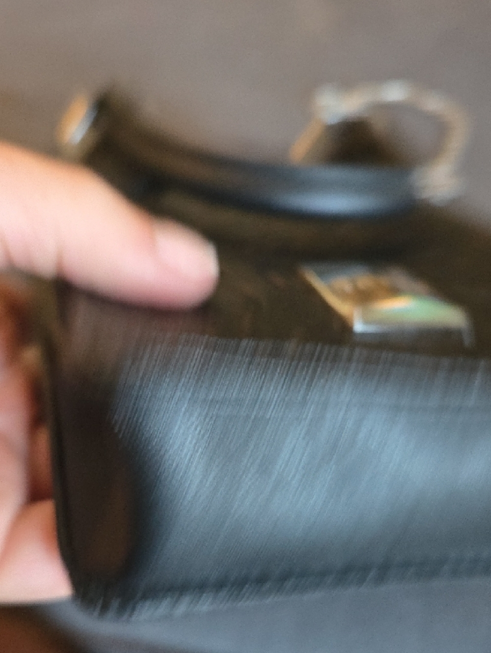 Guess Black Embossed Mini Tote with Silver Chain - Picture 6 of 7